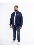 Sweat zippé grande taille bleu indigo