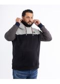 Sweat sans manches à capuche grande taille noir
