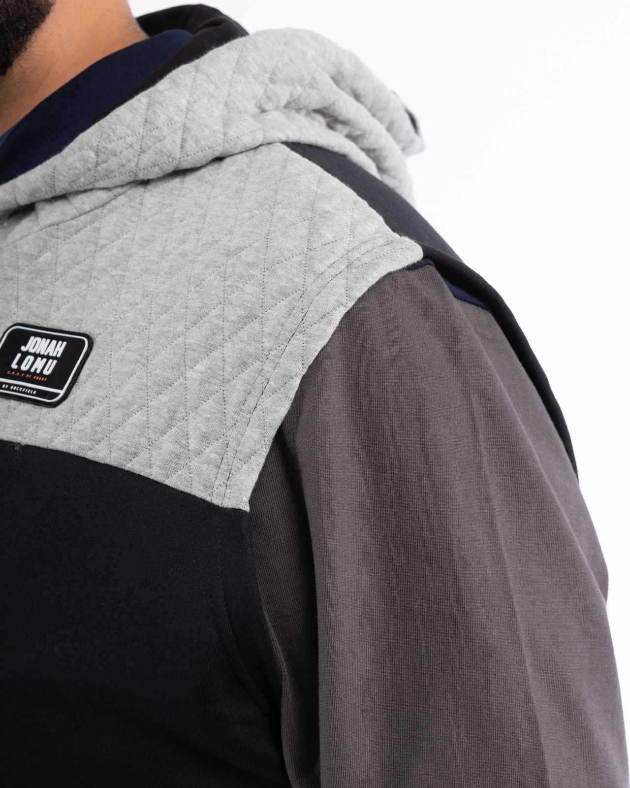 Sweat sans manches à capuche grande taille noir