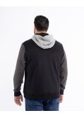 Sweat sans manches à capuche grande taille noir