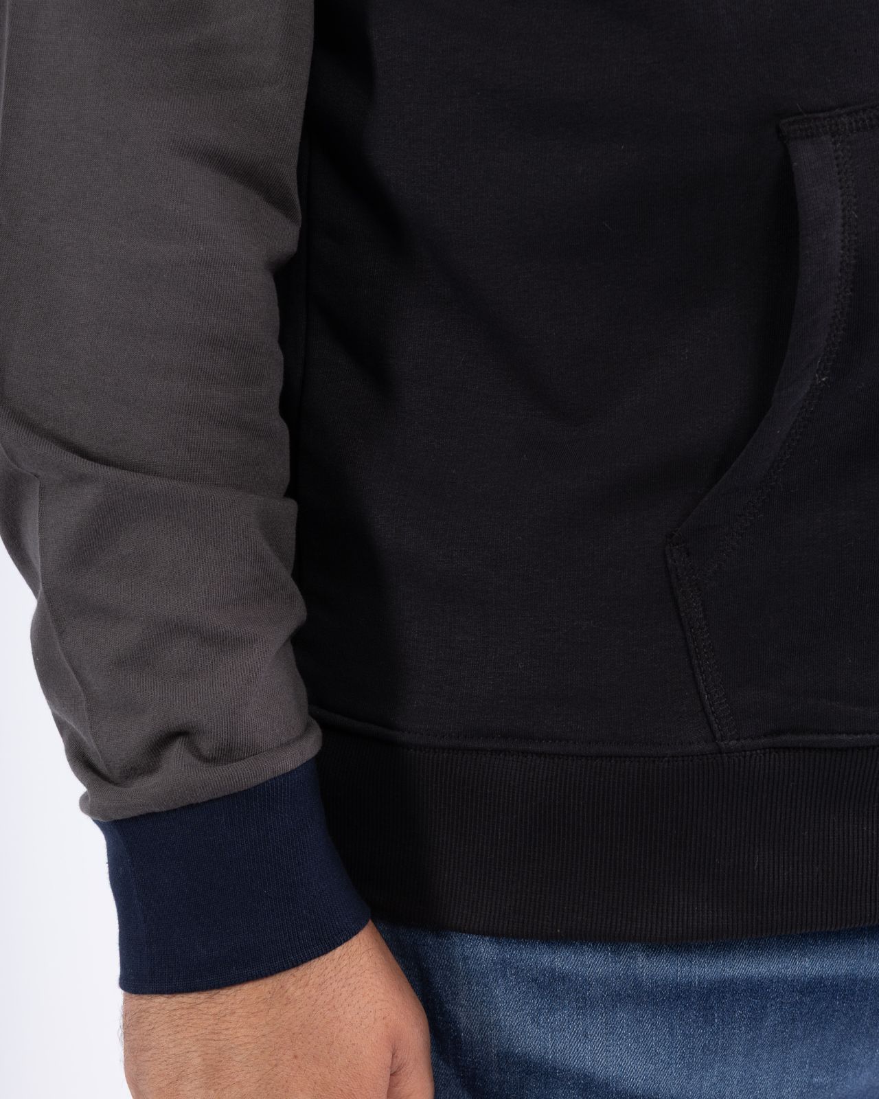 Sweat sans manches à capuche grande taille noir