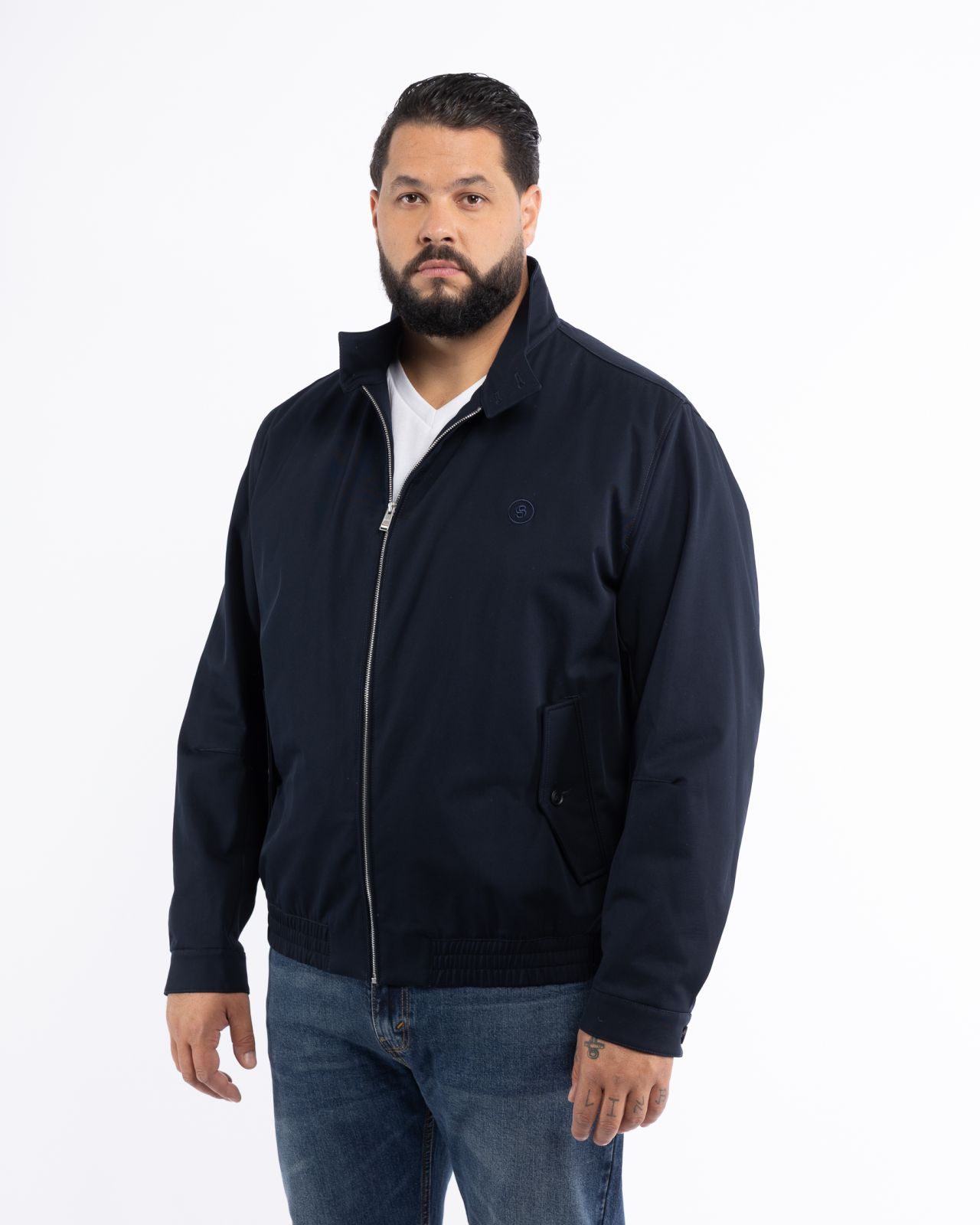 Blouson grande taille bleu marine