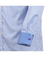 Chemise vichy bleue cintrée  : manches extra longues 72 cm