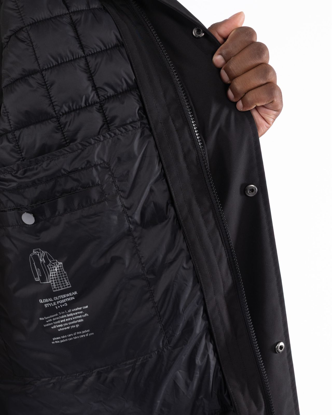 Imperméable 3 en 1 grande taille noir