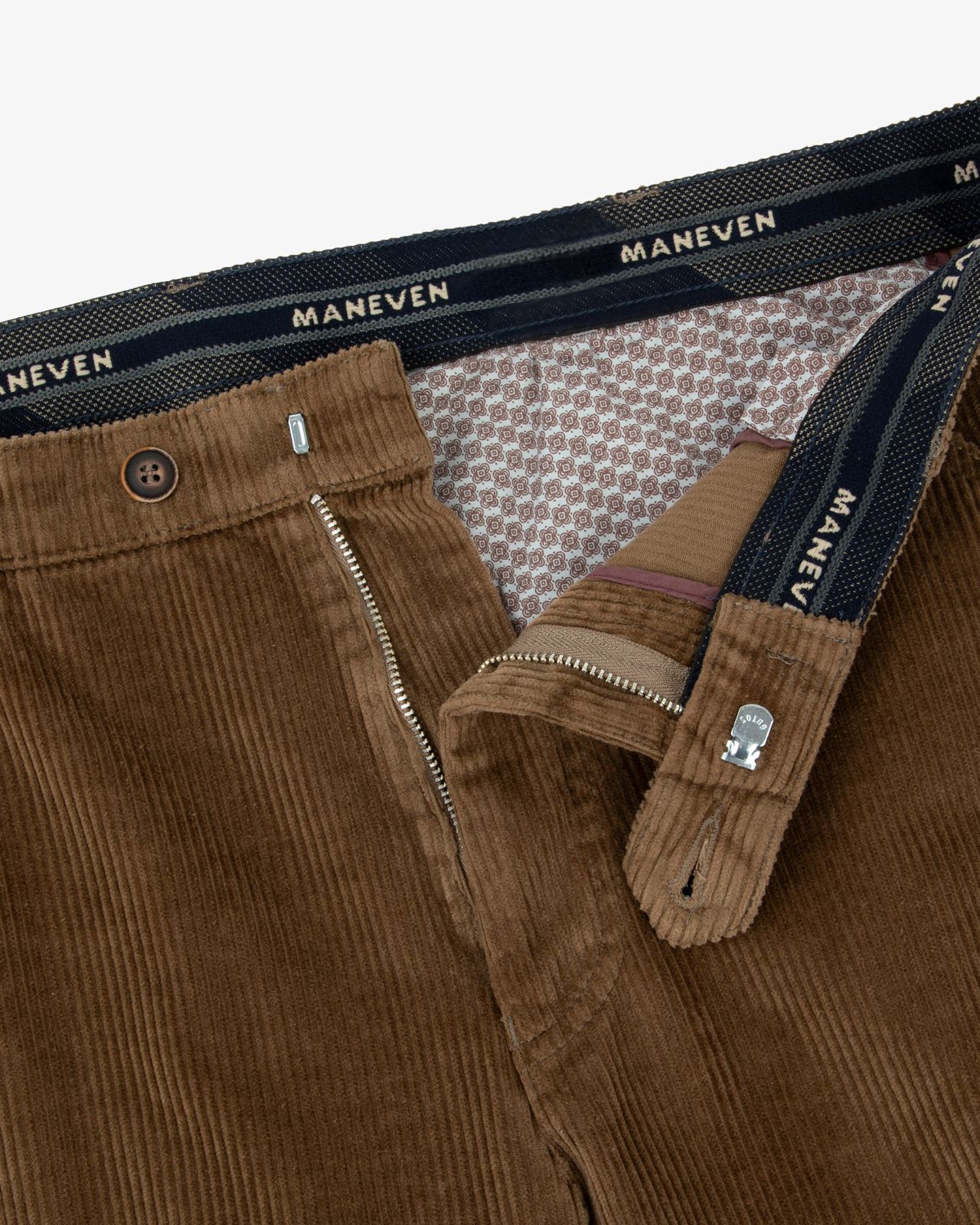 Pantalon chino grande taille en velours marron