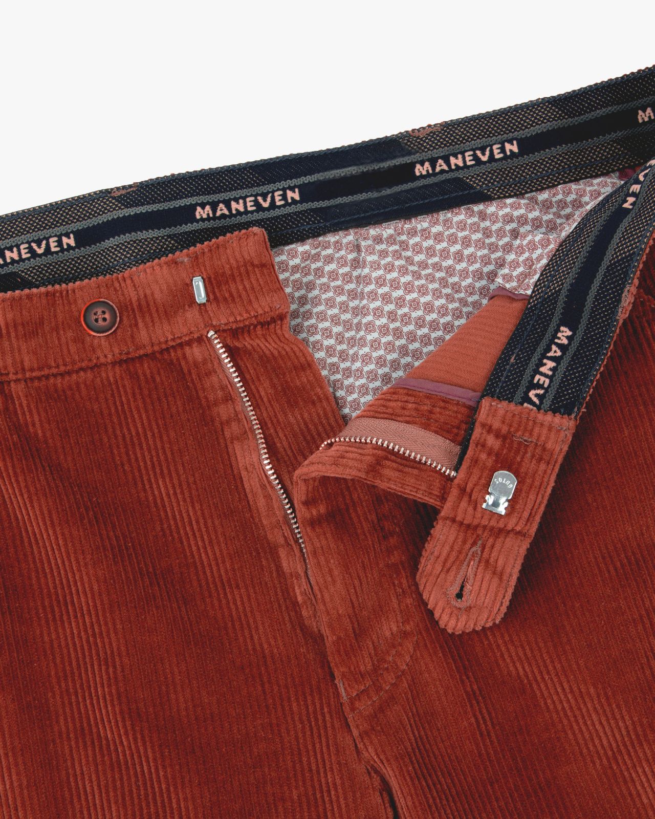 Pantalon chino grande taille en velours rouge