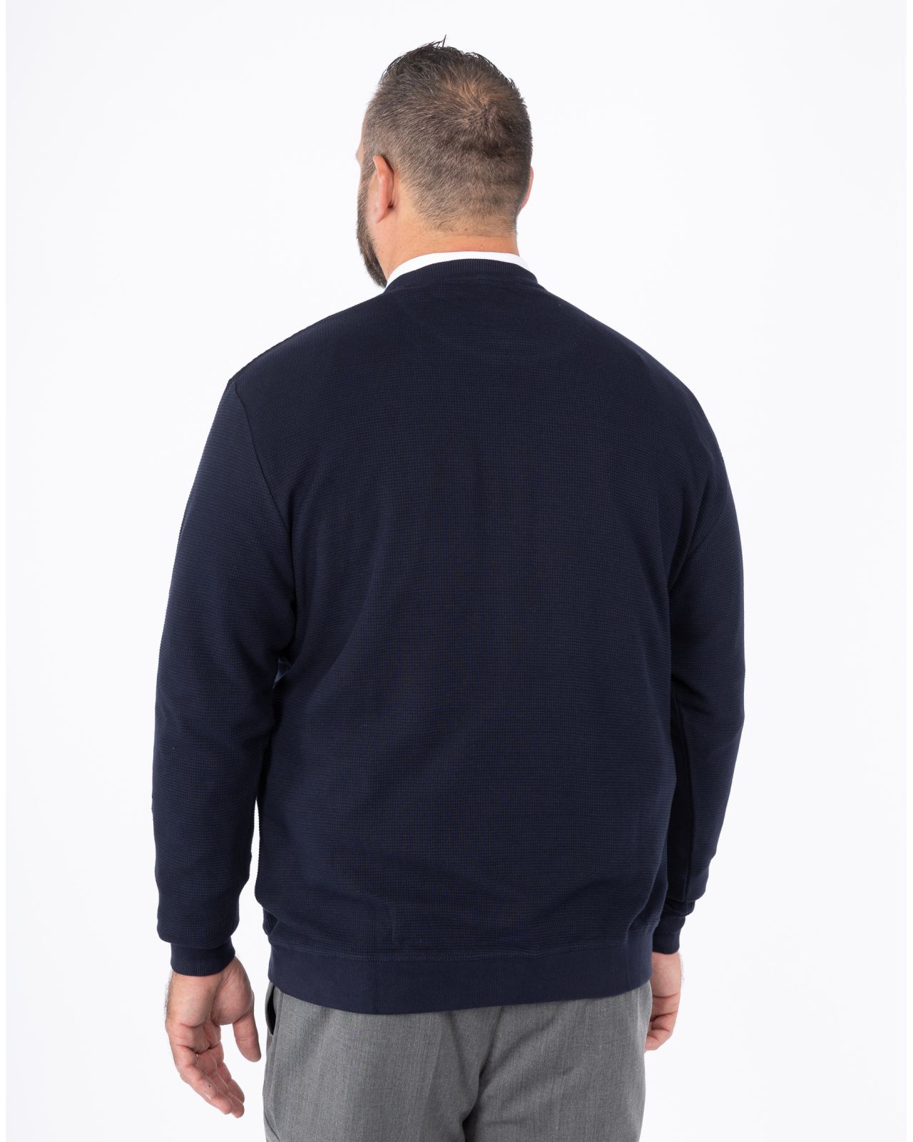 T-shirt nid d\'abeille grande taille bleu marine