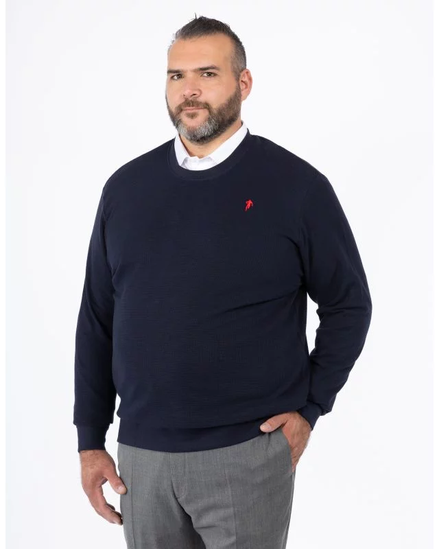 T-shirt nid d\'abeille grande taille bleu marine