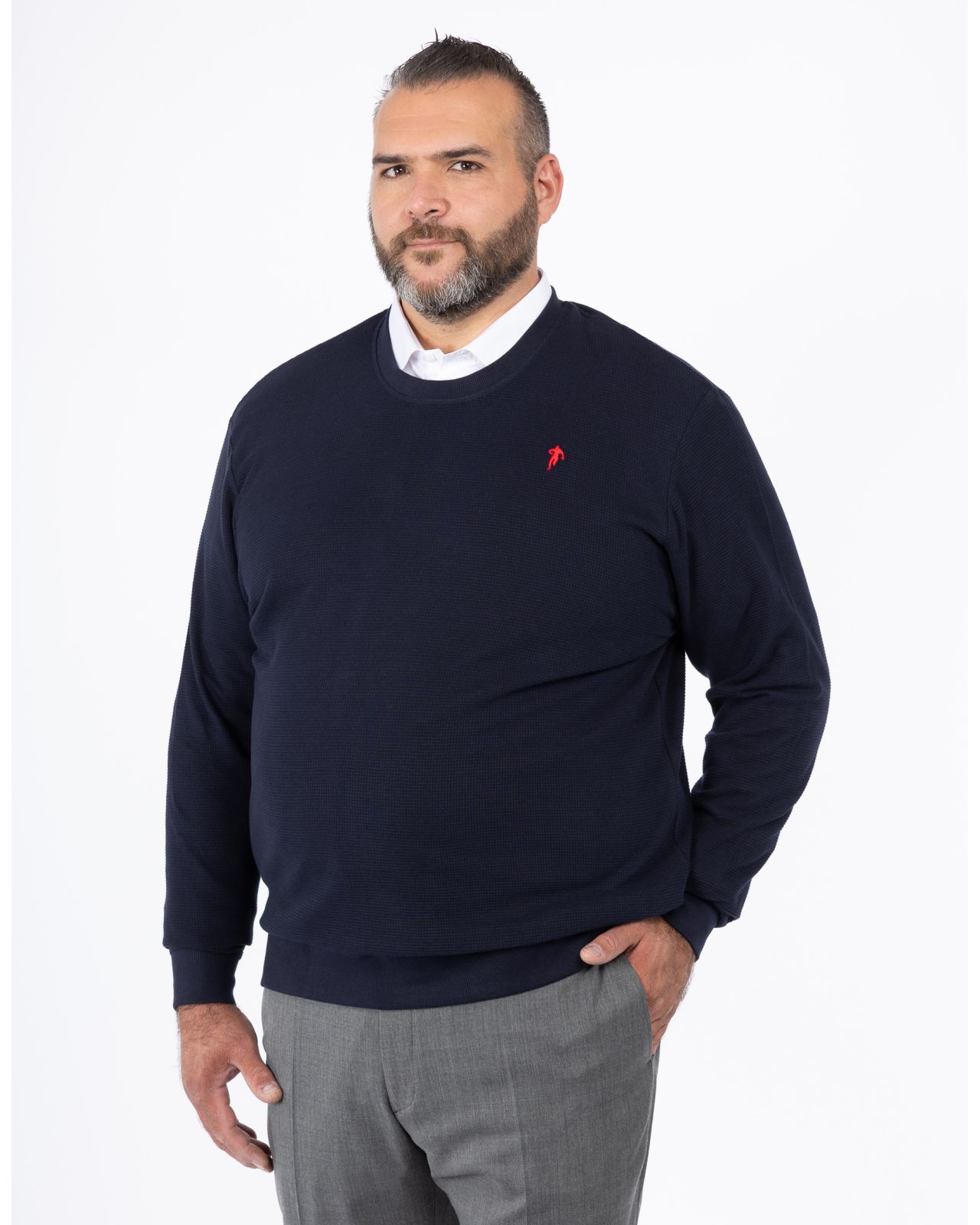 T-shirt nid d\'abeille grande taille bleu marine