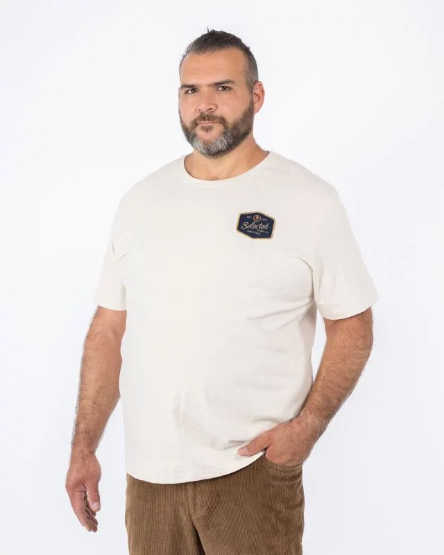 T-shirt flammé grande taille écru