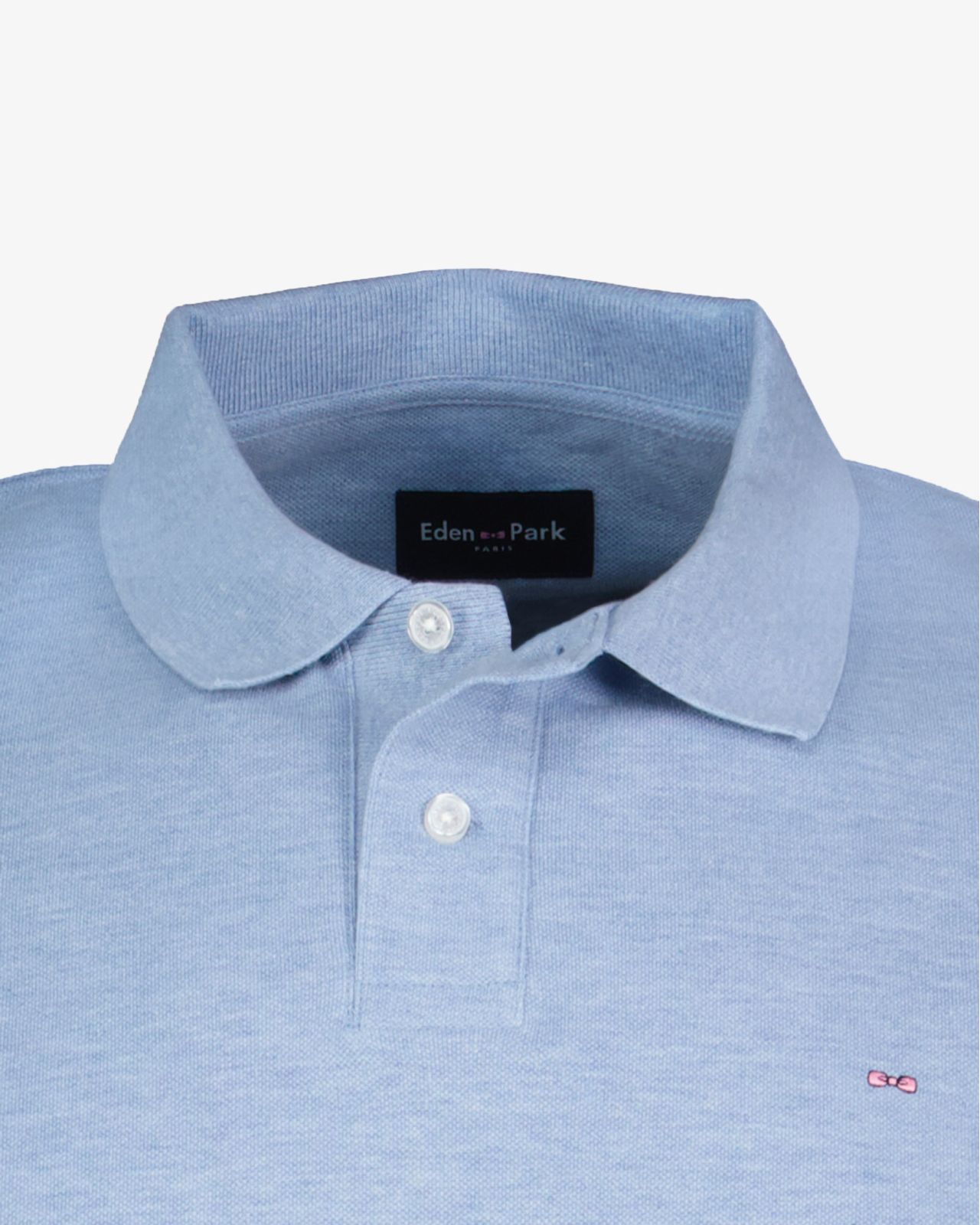 Polo piqué chiné grande taille bleu