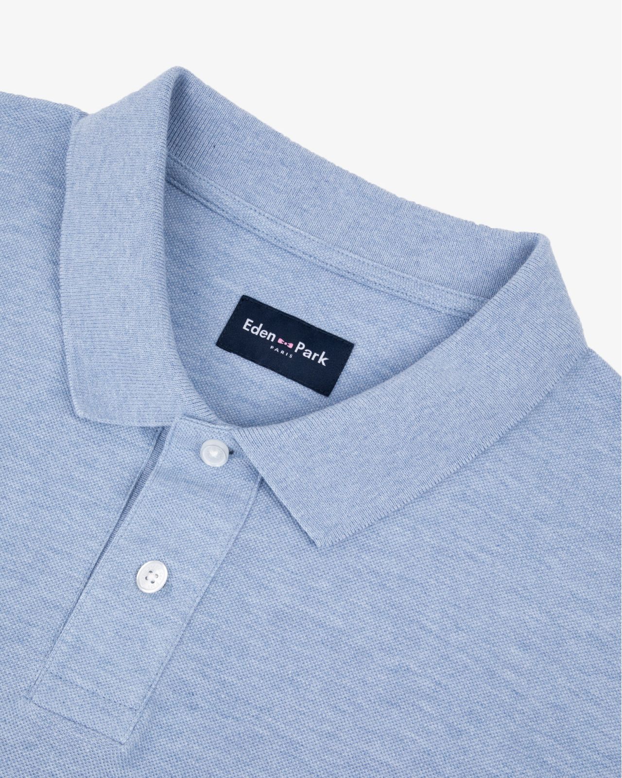 Polo piqué chiné grande taille bleu