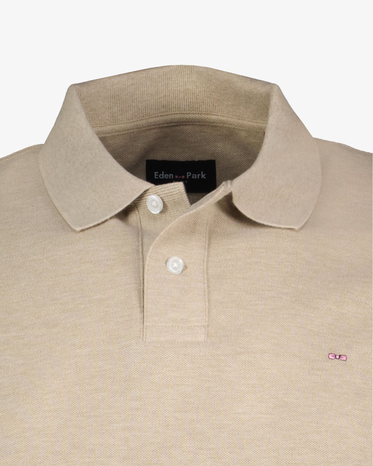 Polo piqué chiné grande taille beige