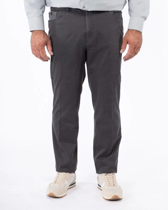 Pantalon chino grande taille twill anthracite