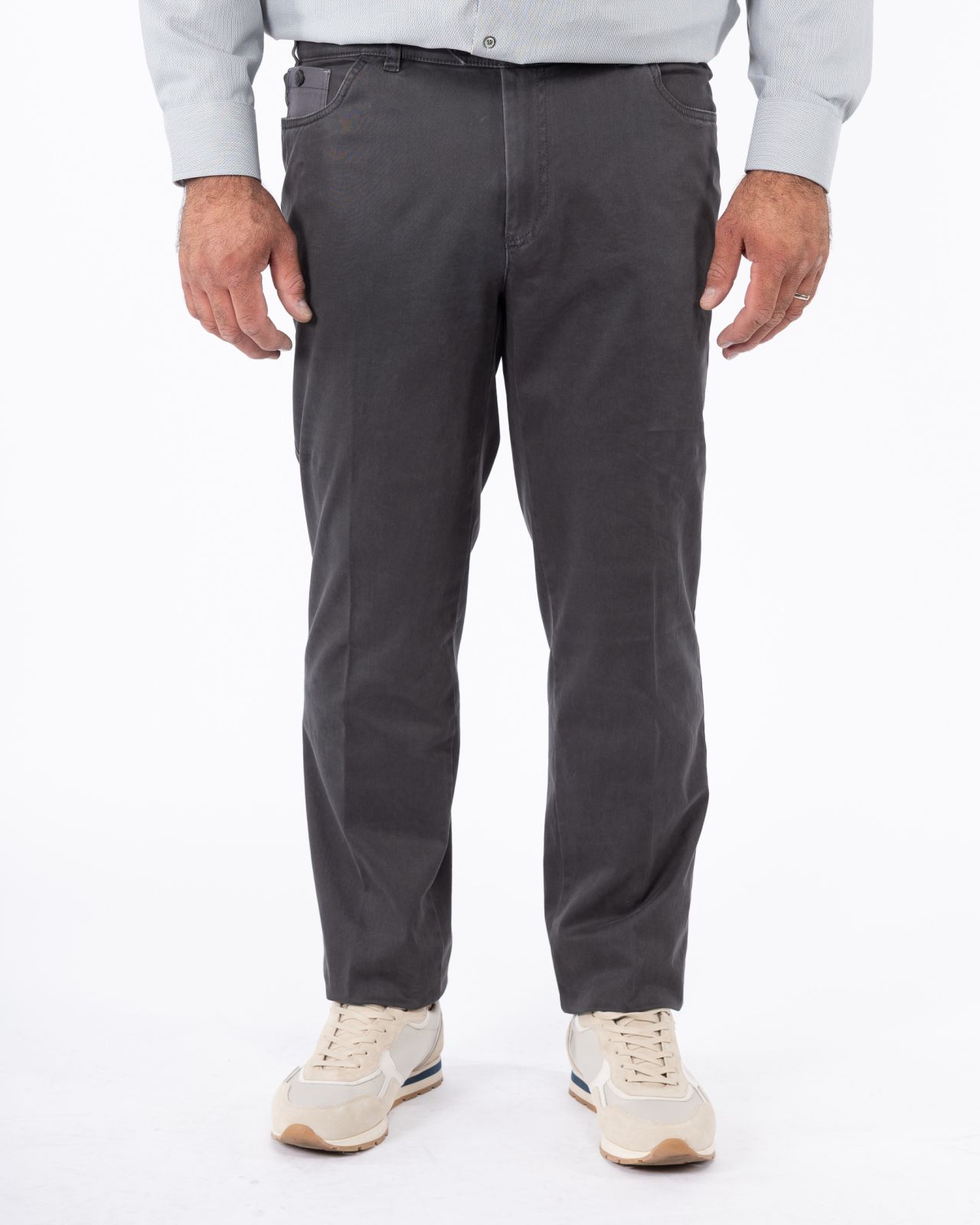 Pantalon chino grande taille twill anthracite