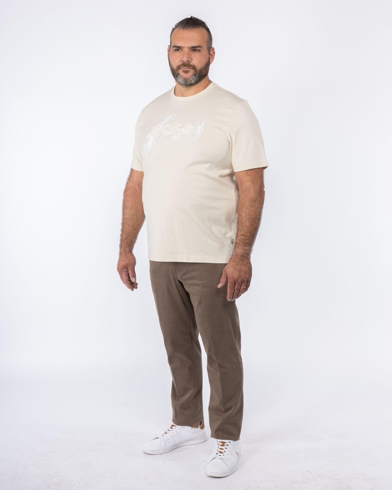 T-shirt Thompson grande taille beige