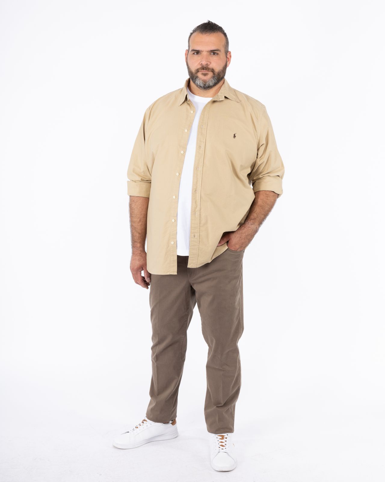 Chemise oxford grande taille beige