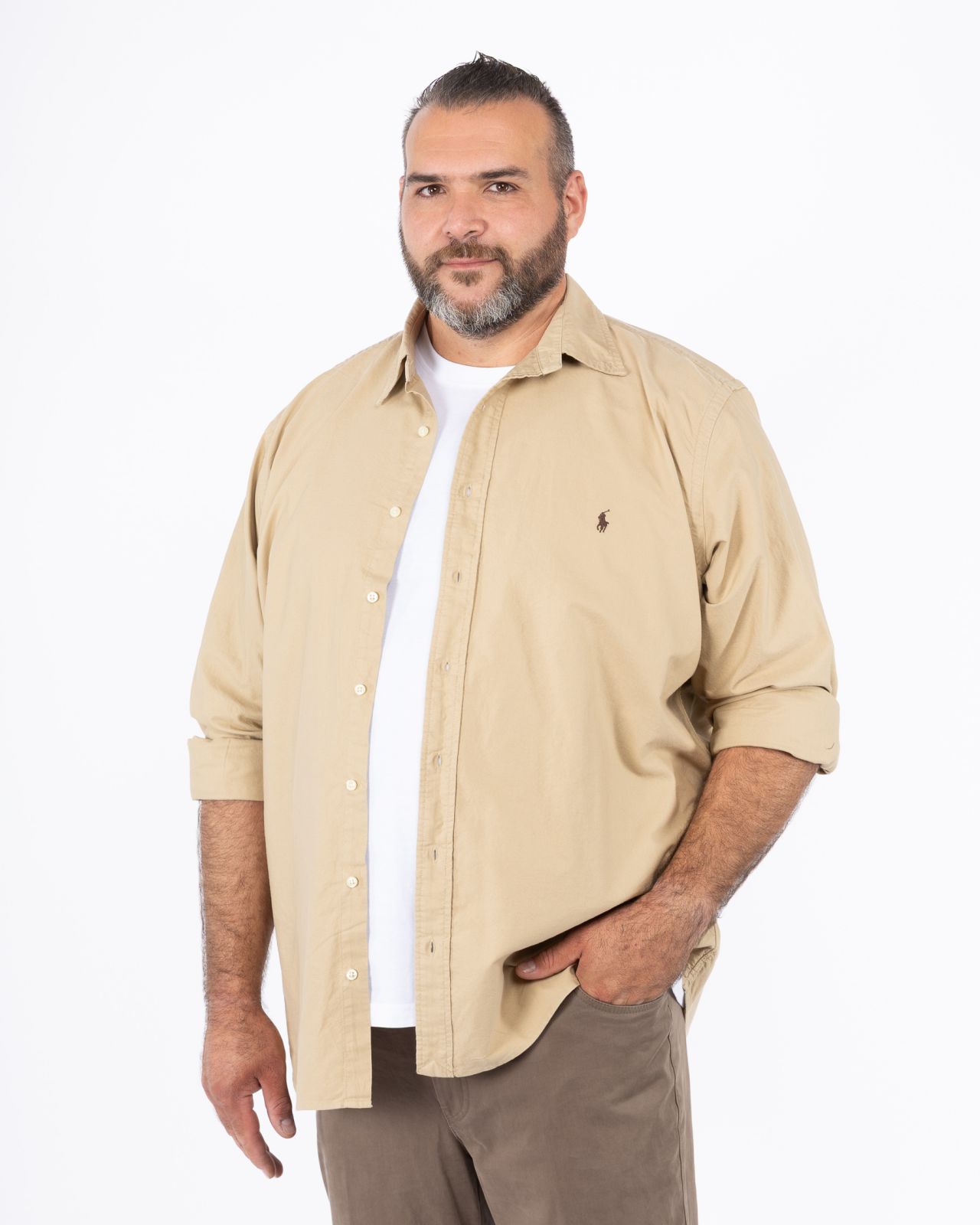 Chemise oxford grande taille beige