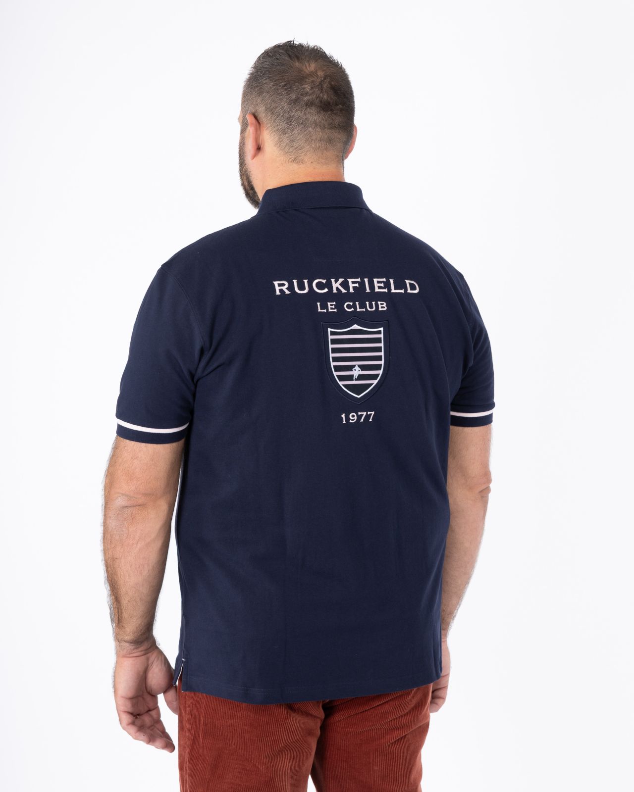 Polo piqué grande taille bleu marine