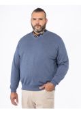 Pull col V grande taille bleu indigo