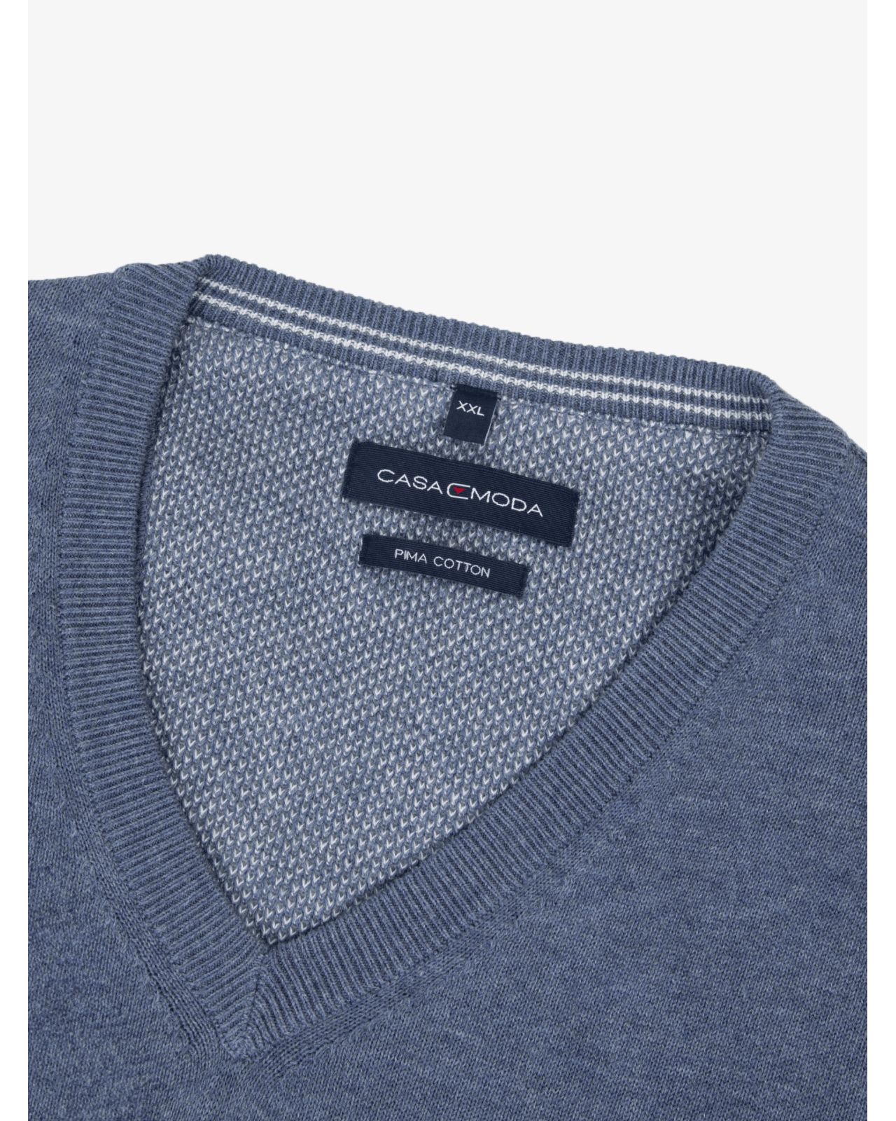 Pull col V grande taille bleu indigo