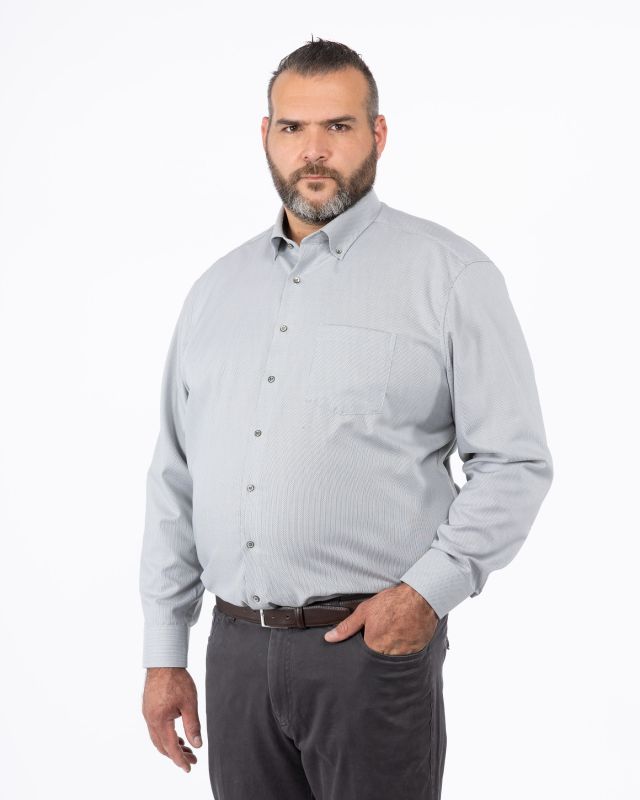 Chemise dobby non iron grande taille vert