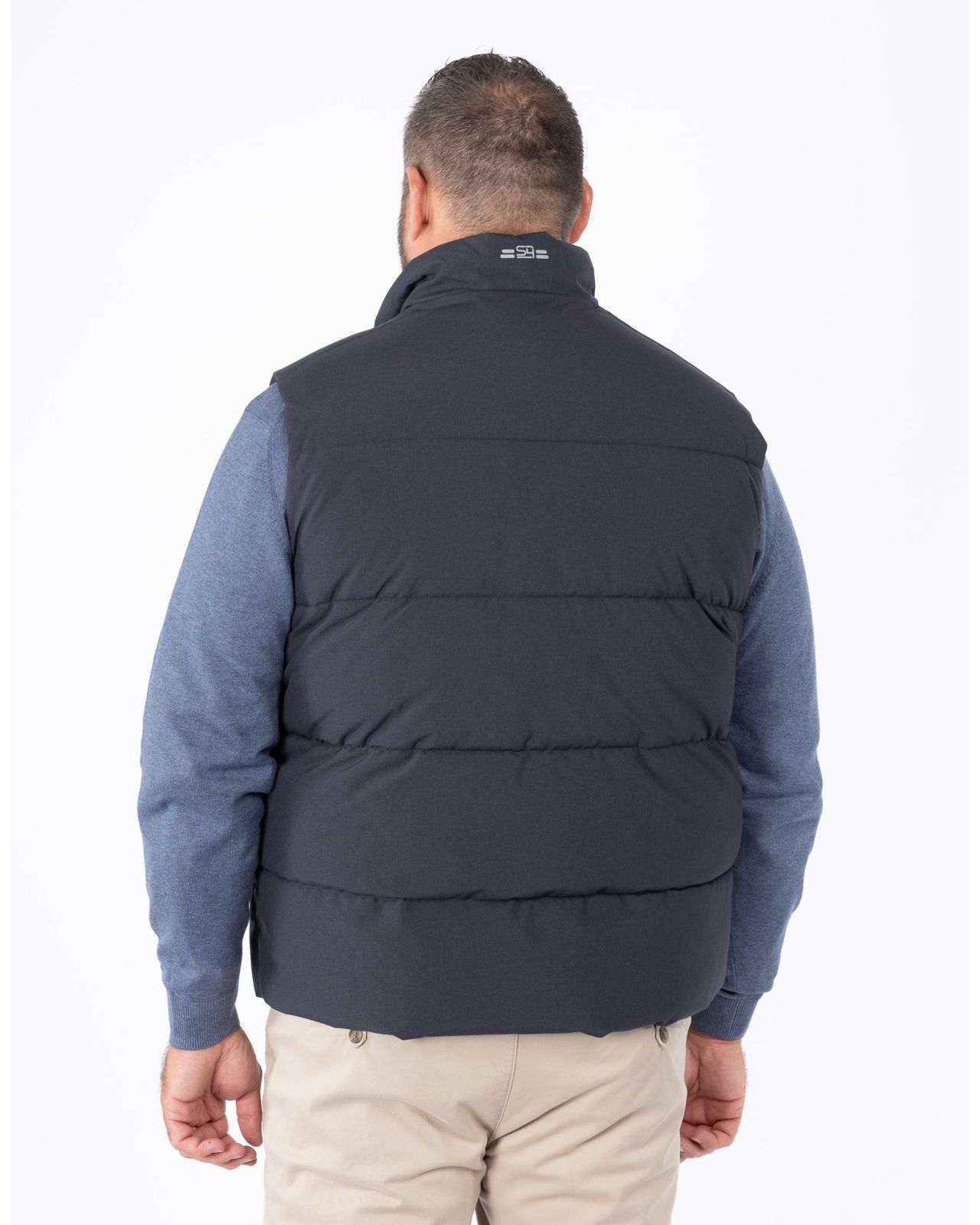 Doudoune mate sans manches grande taille bleu marine