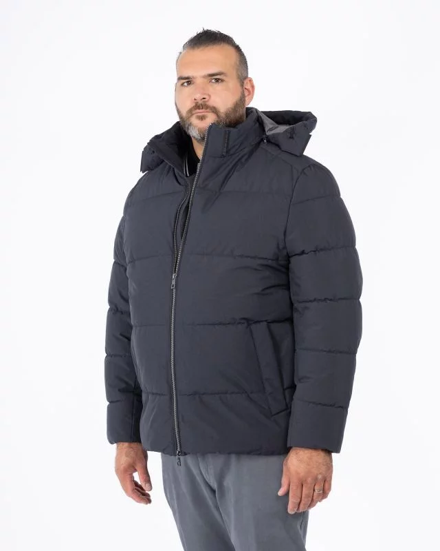 Doudoune avec capuche amovible grande taille bleu marine