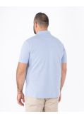 Polo piqué chiné grande taille bleu