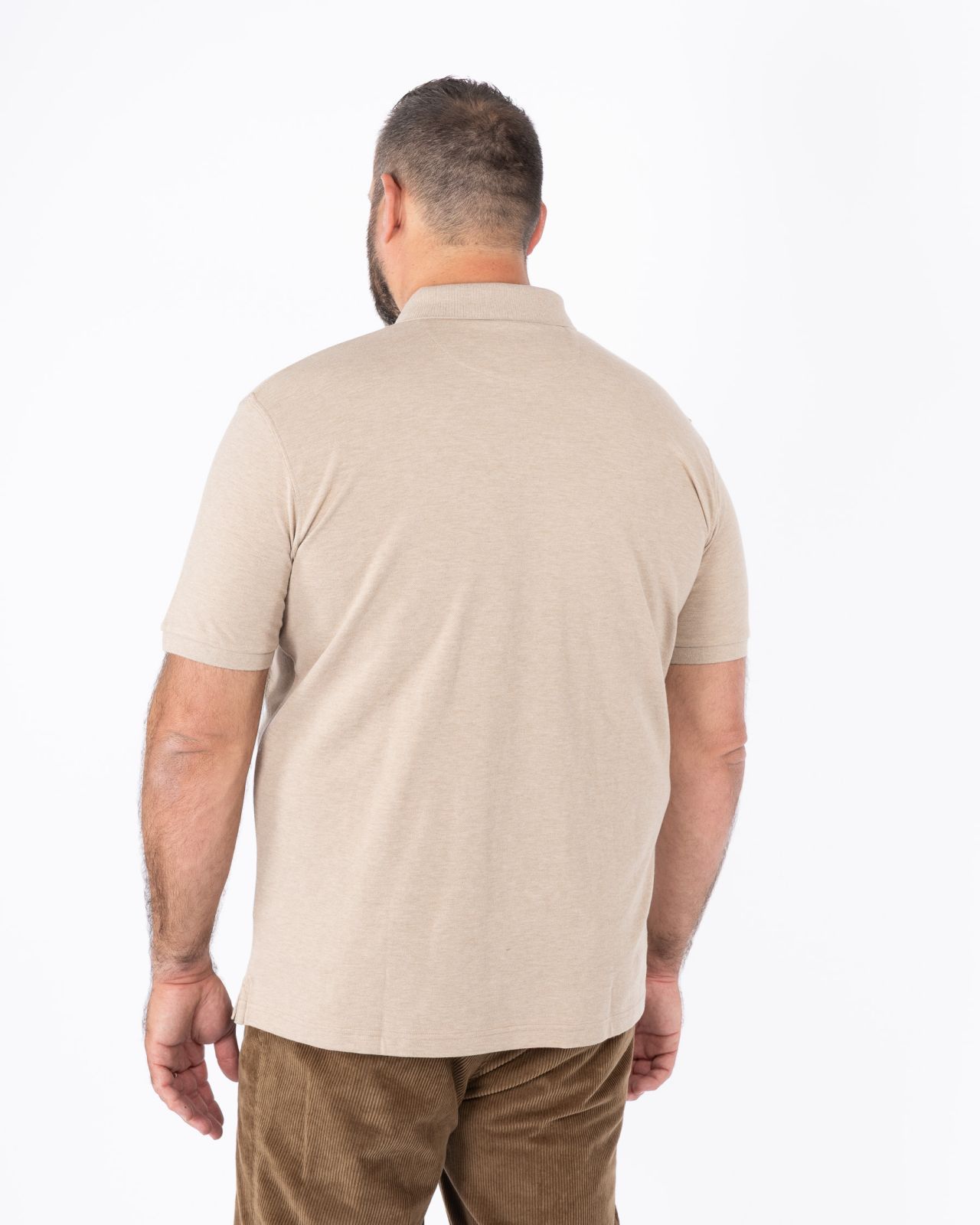 Polo piqué chiné grande taille beige