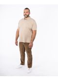 Polo piqué chiné grande taille beige