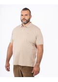 Polo piqué chiné grande taille beige