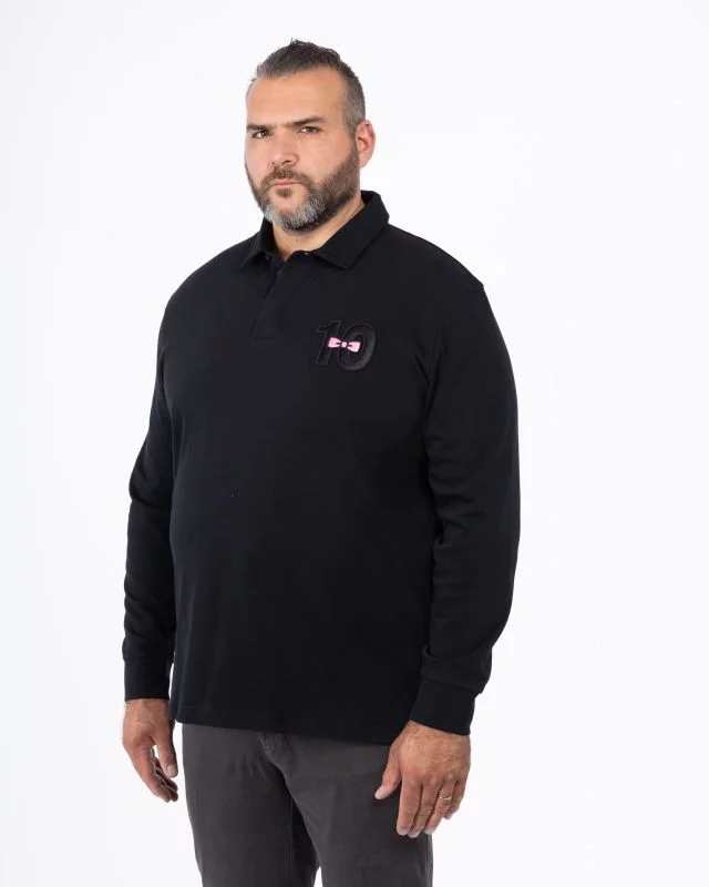 Polo manches longues grande taille noir
