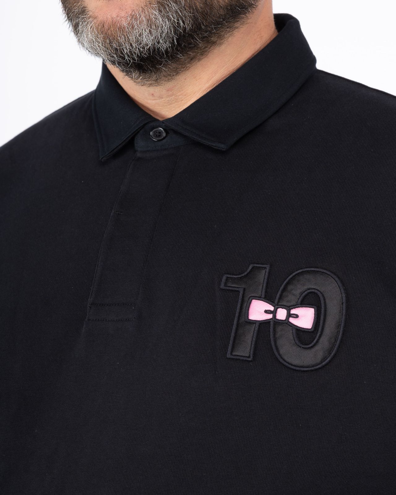 Polo manches longues grande taille noir