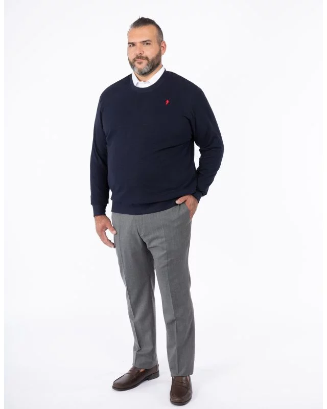 Pantalon de ville grande taille tergal gris