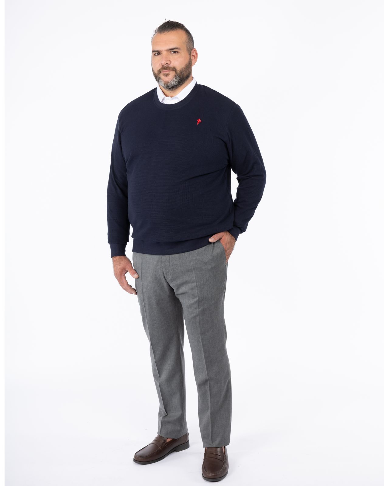 Pantalon de ville grande taille tergal gris