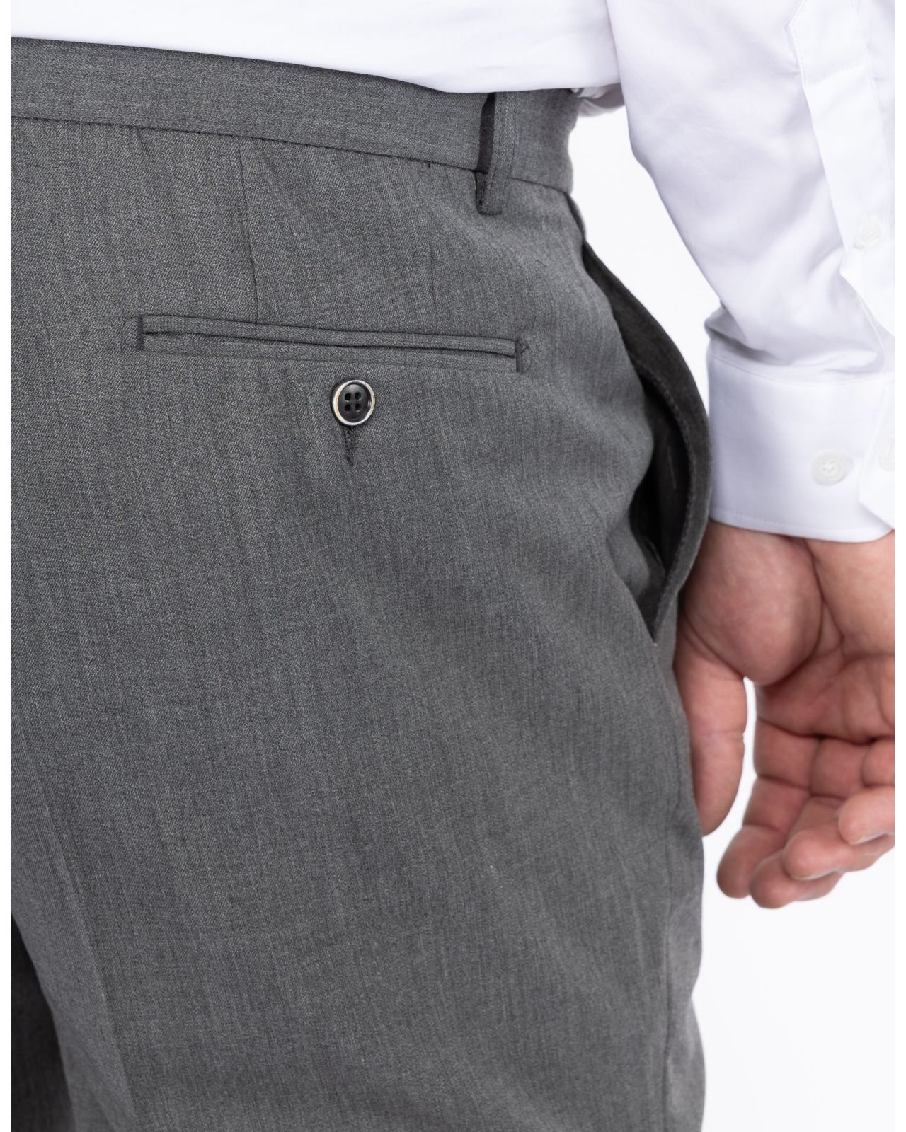 Pantalon de ville grande taille tergal gris