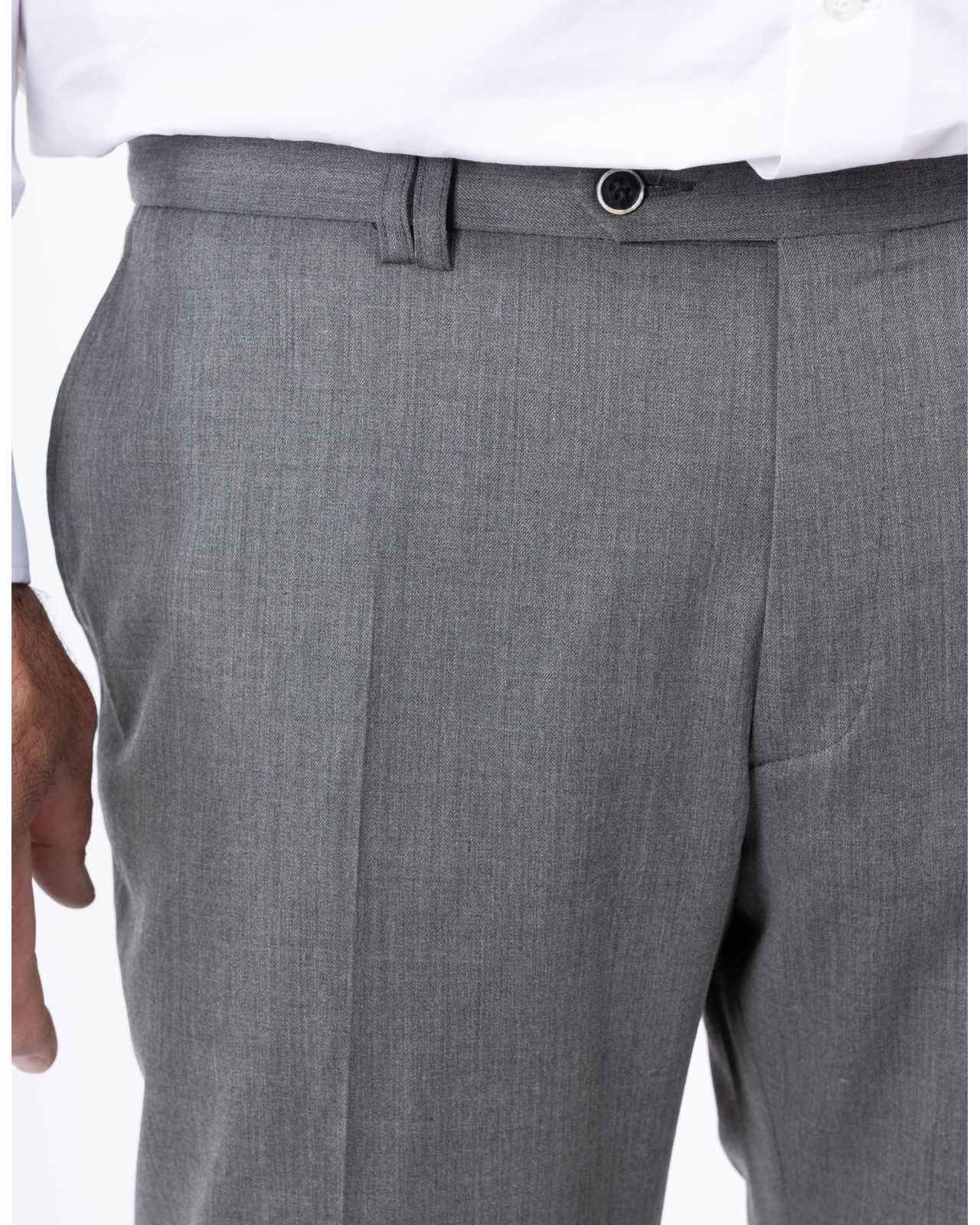 Pantalon de ville grande taille tergal gris