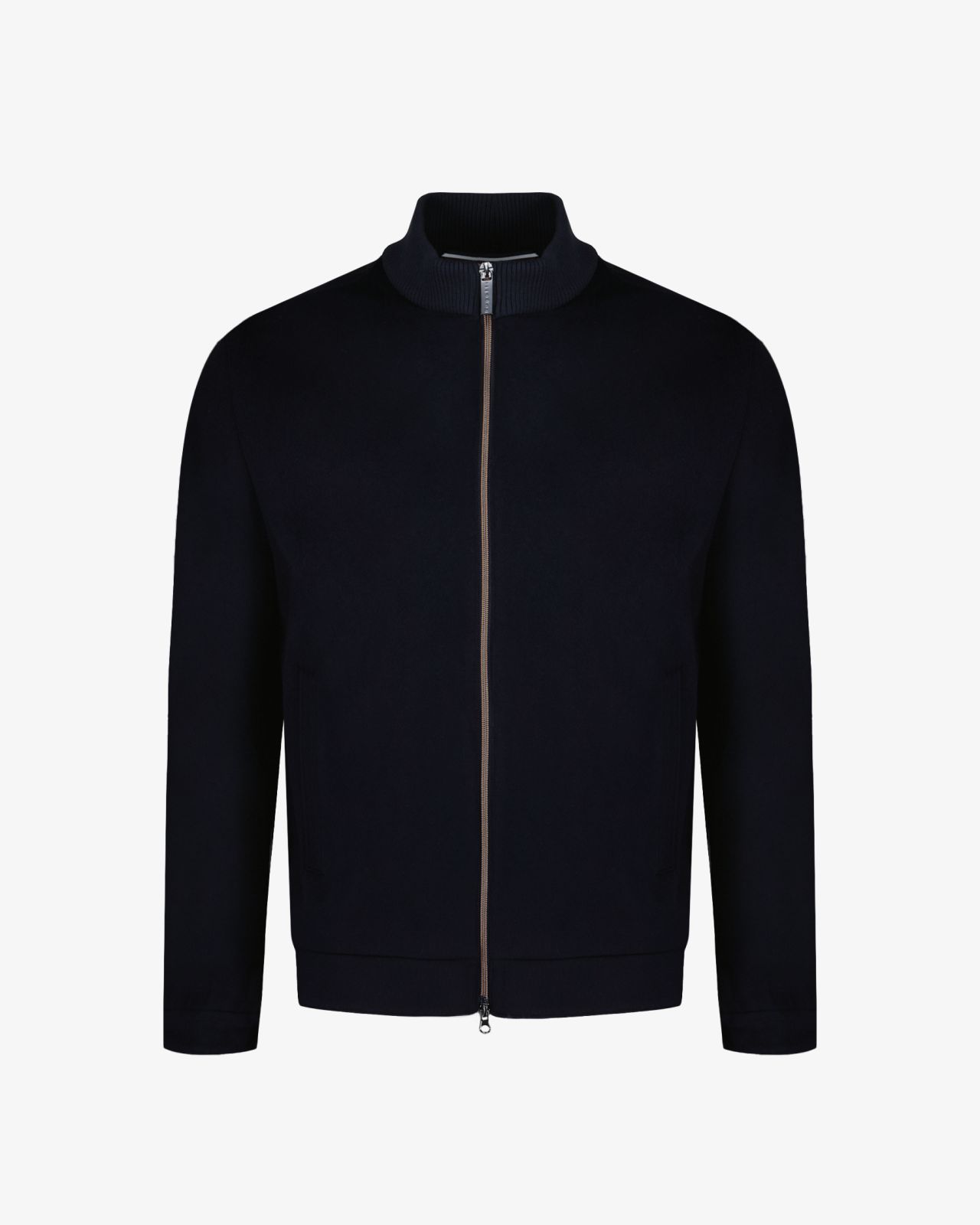 Blouson lainage grande taille bleu marine