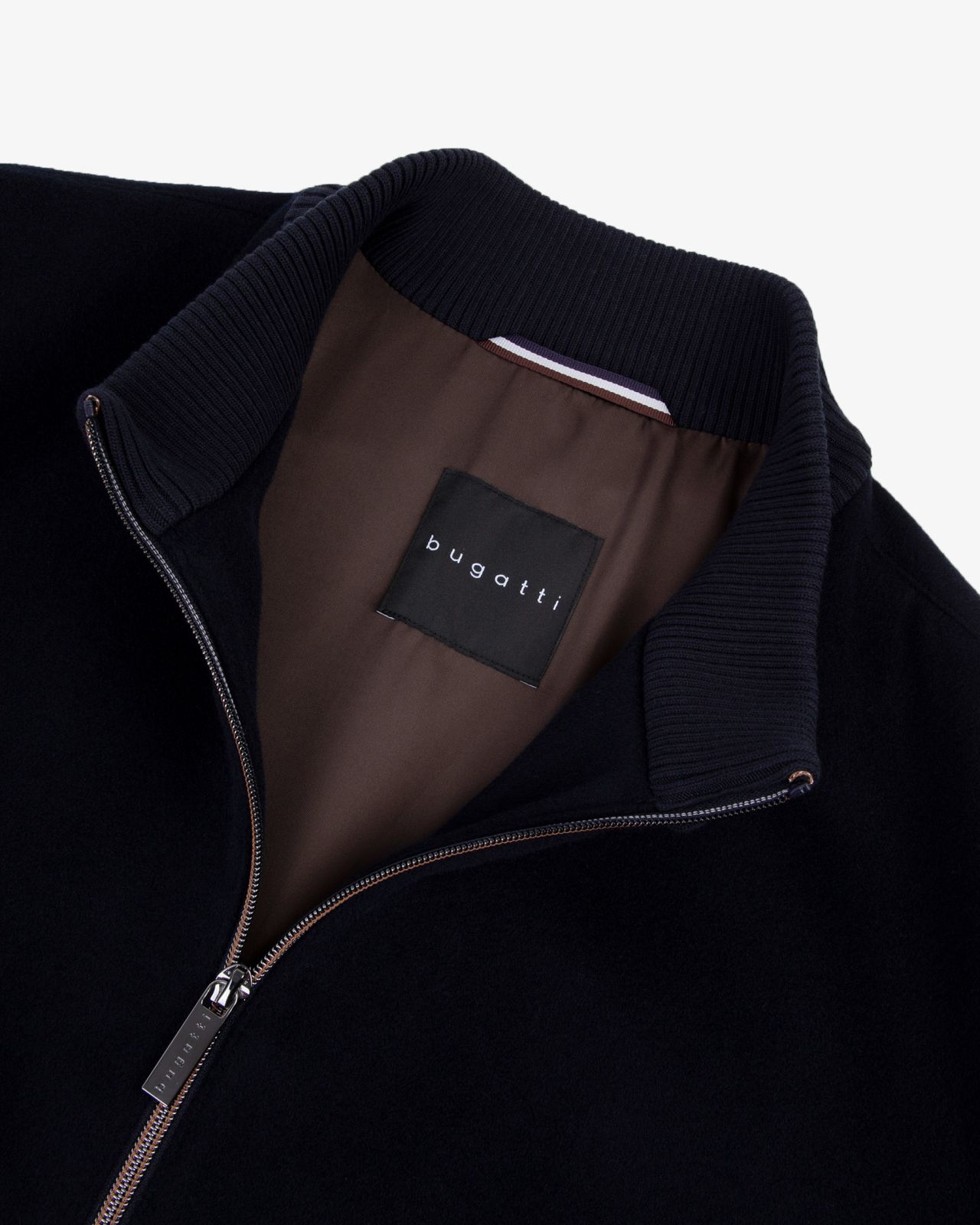 Blouson lainage grande taille bleu marine