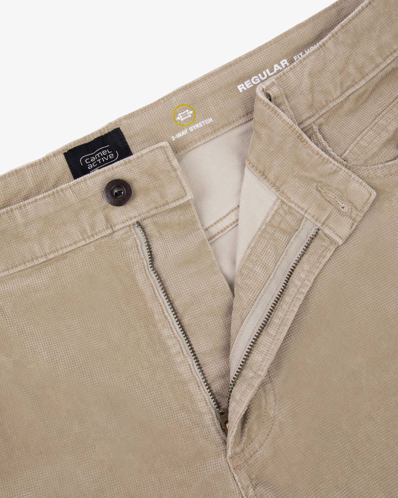 Pantalon en velours grande taille beige