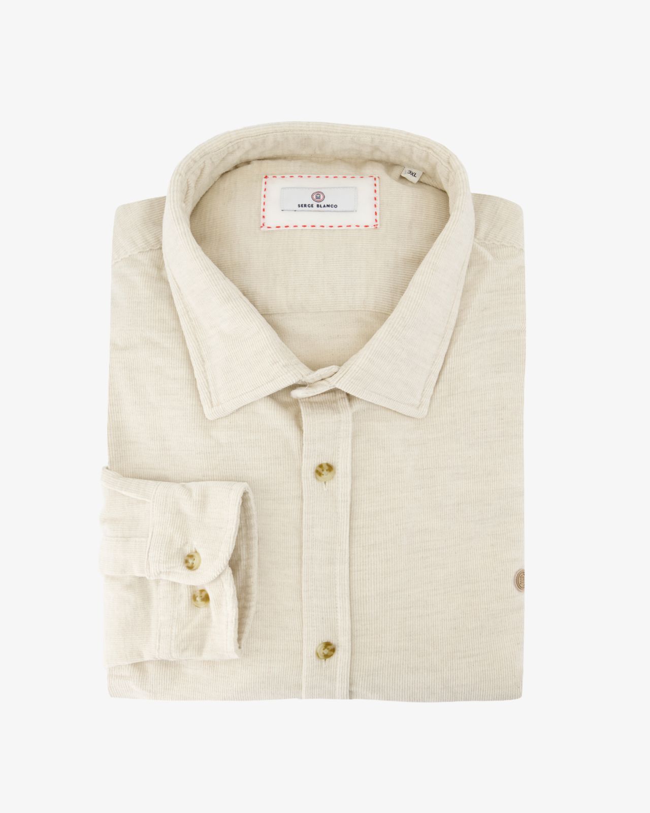 Chemise en velours grande taille écru