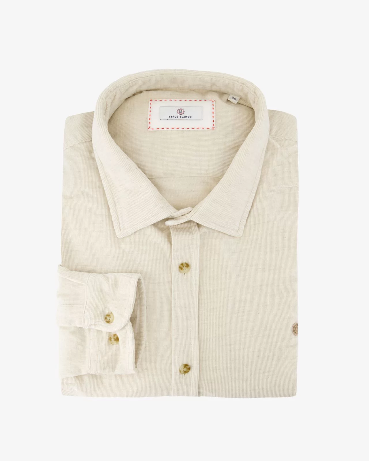 Chemise en velours grande taille écru