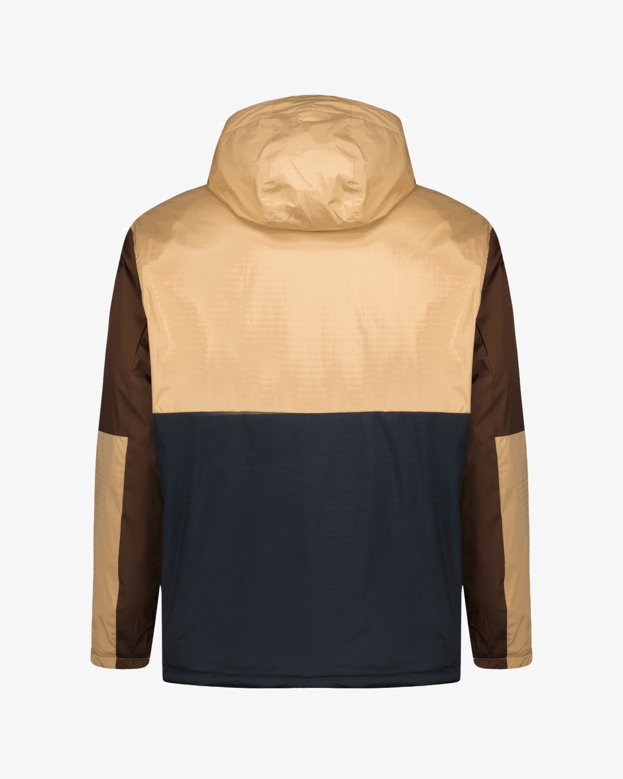 Parka color block grande taille marron