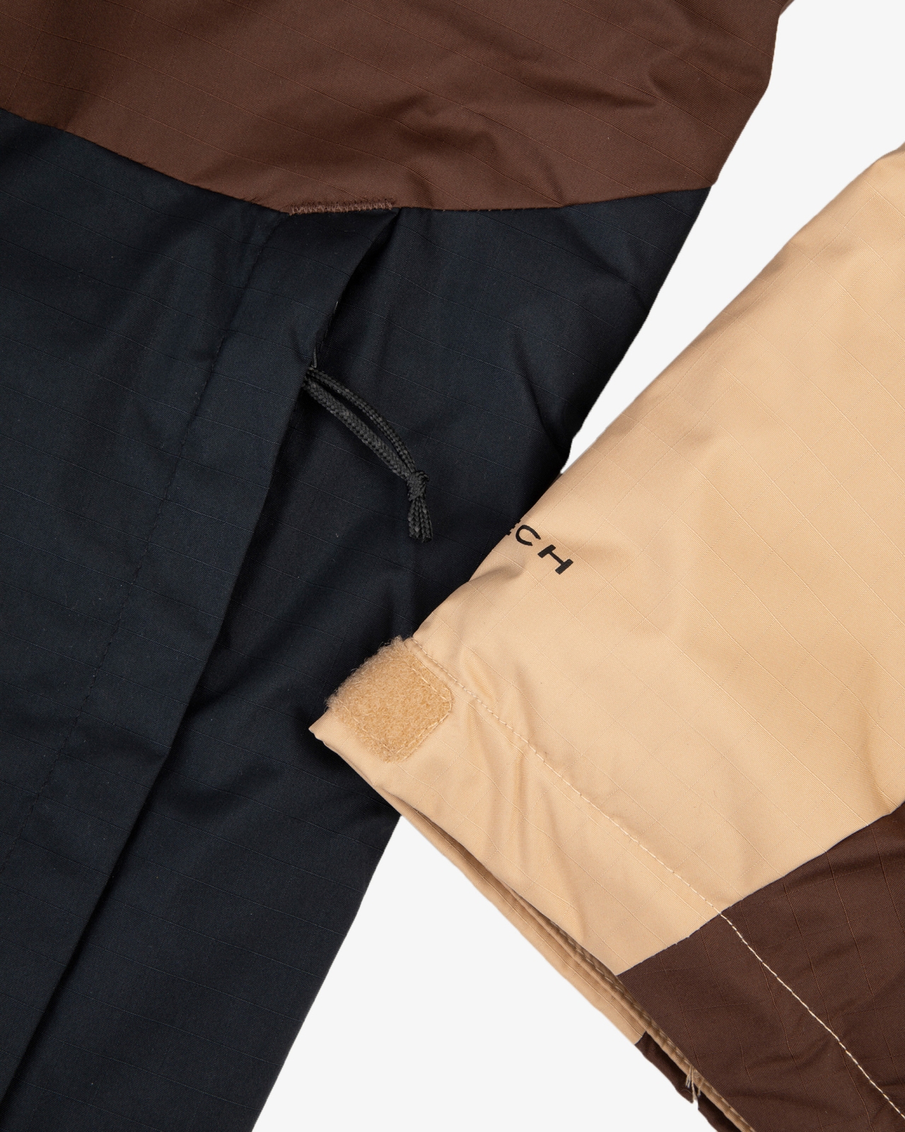 Parka color block grande taille marron