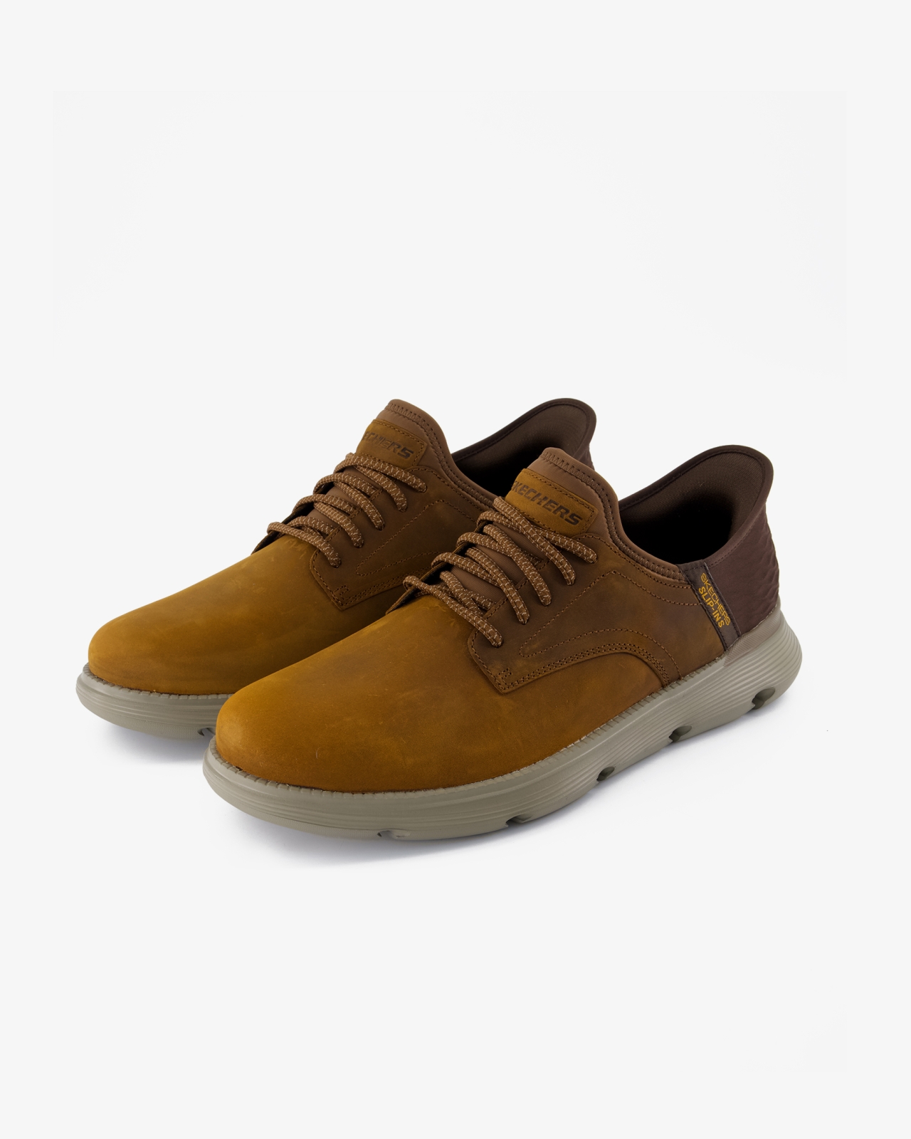 Chaussures slip-in pieds larges grande taille marron