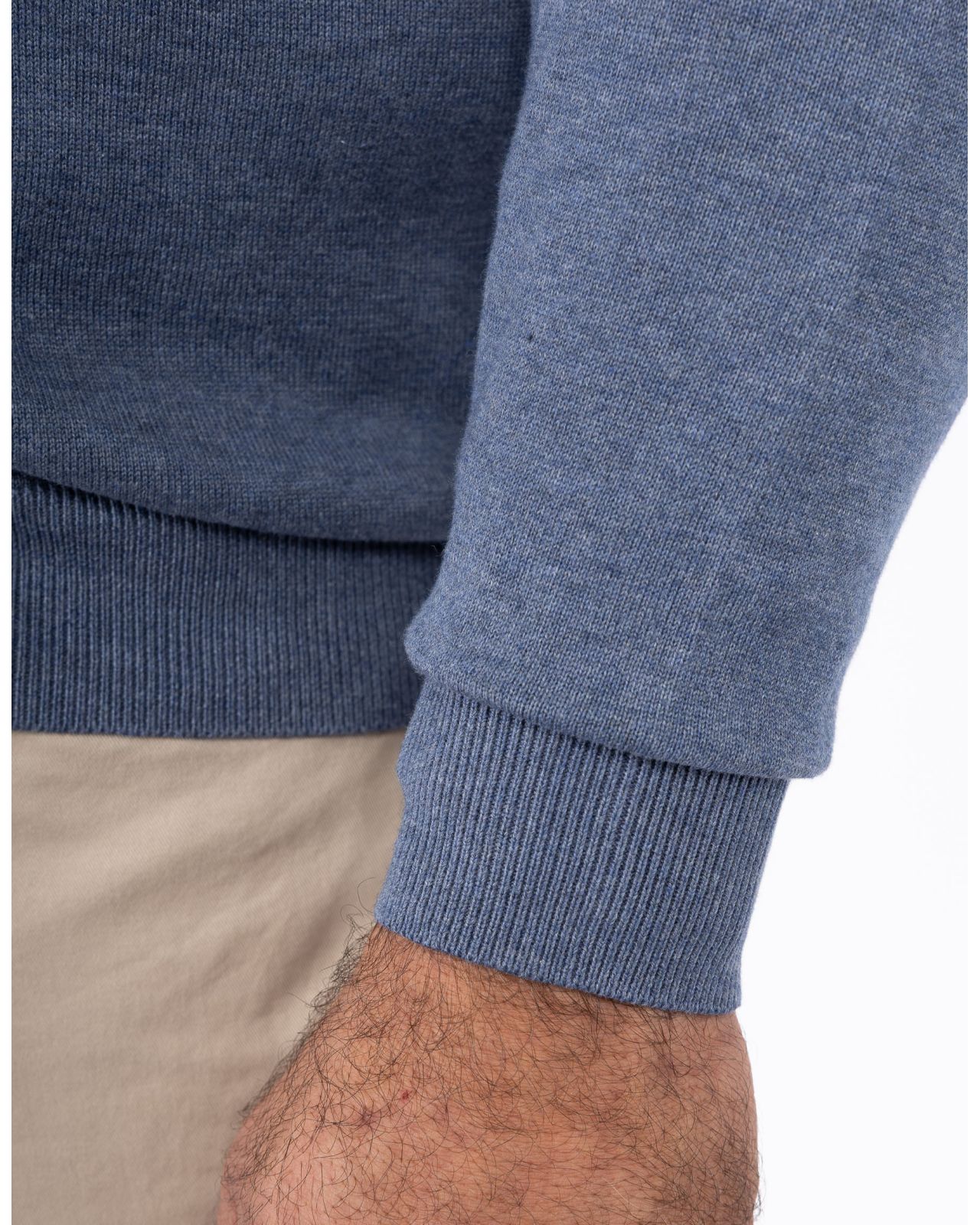 Pull col V grande taille bleu indigo