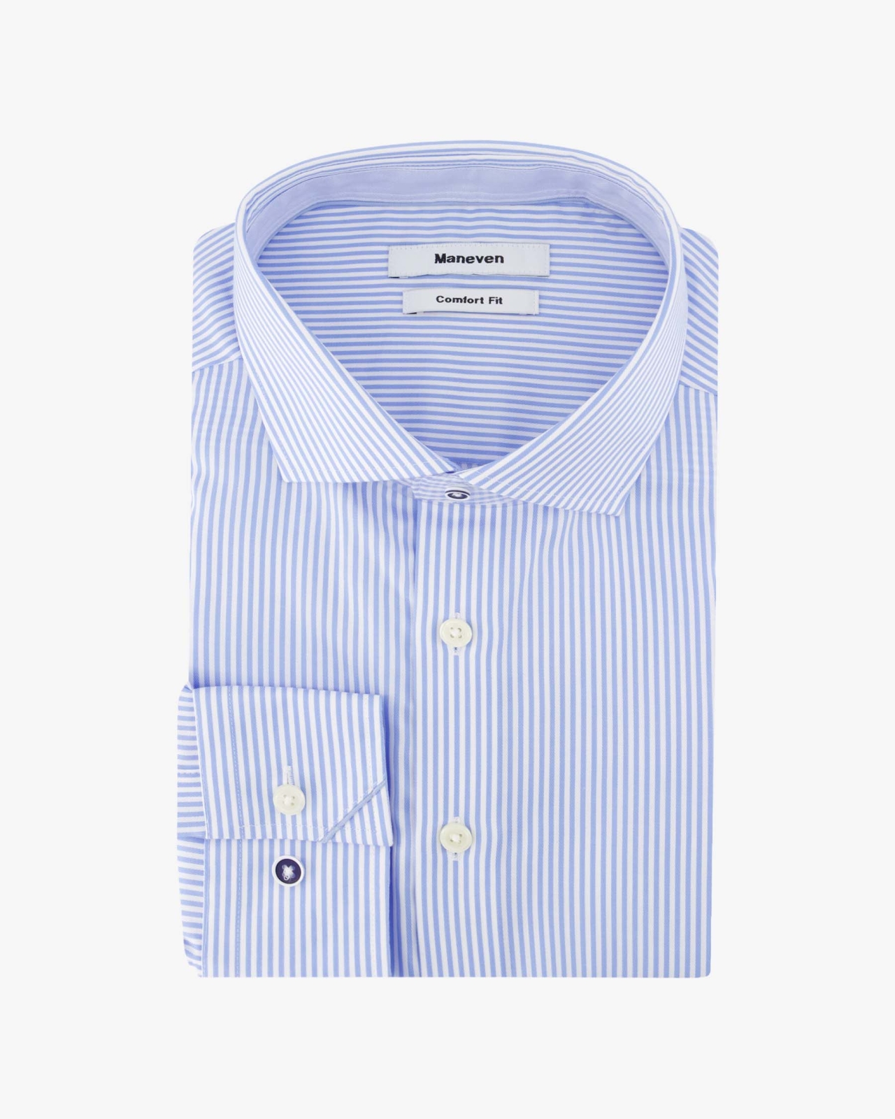 Chemise non iron à rayures bâtons grande taille bleu