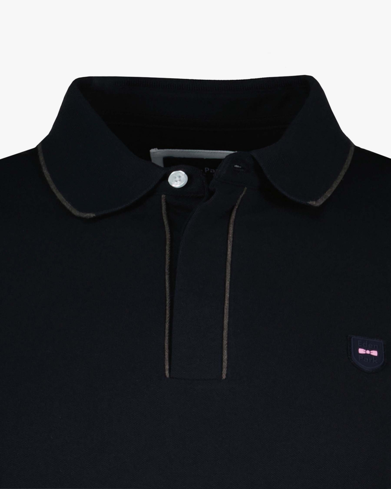 Polo manches longues piqué grande taille bleu marine