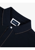Polo manches longues piqué grande taille bleu marine